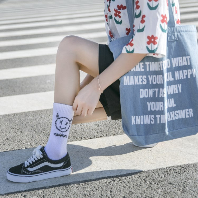 "Broken4 Cartoon Demon High Cotton Sports Socks (2-Pack)"